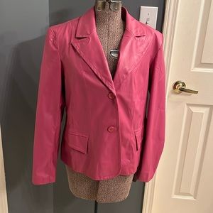 Hot Pink faux leather jacket L